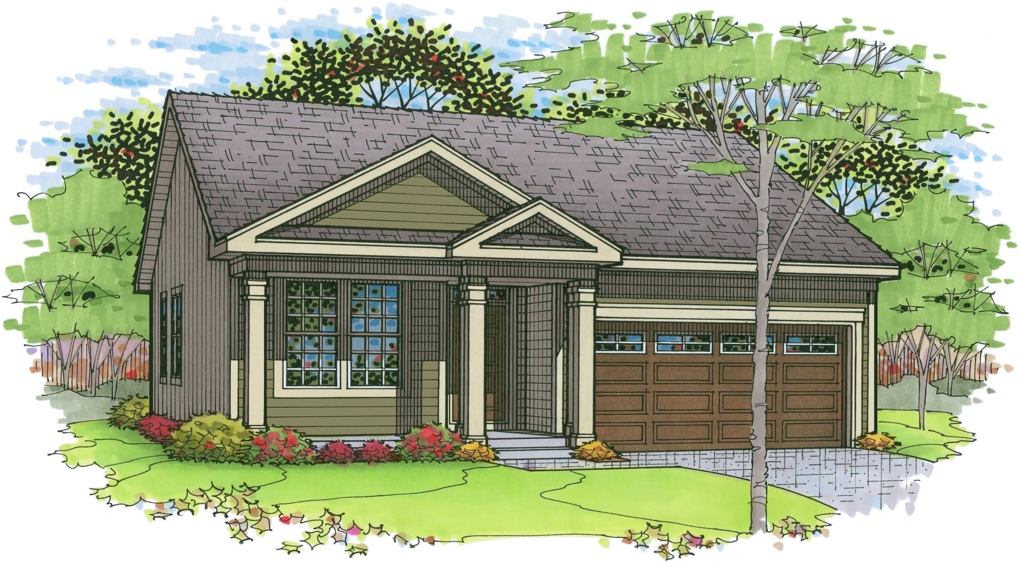 Color rendering of a Bradford model from lambie custom homes