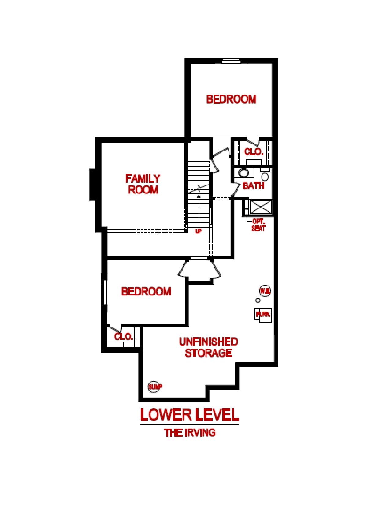 Lower level irving model floor plan from lambie custom homes
