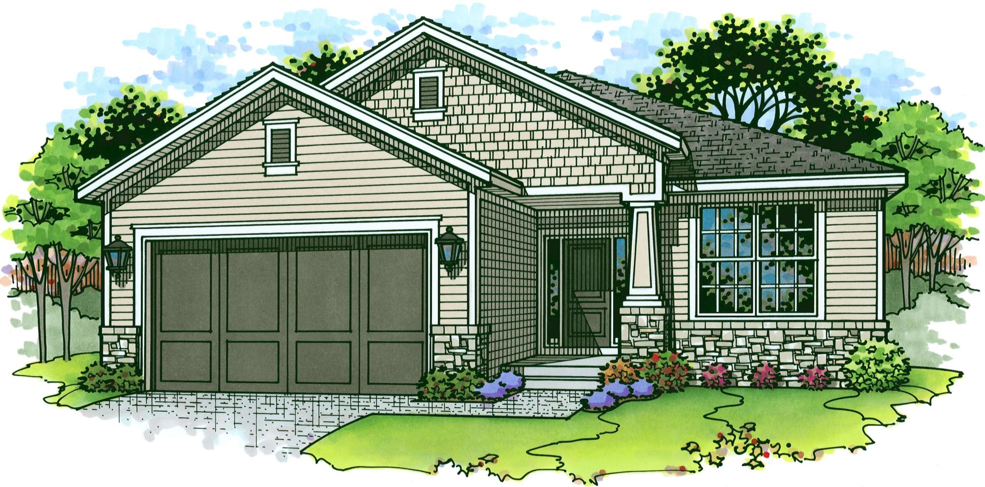 Color rendering of a Somerset model from Lambie Custom Homes
