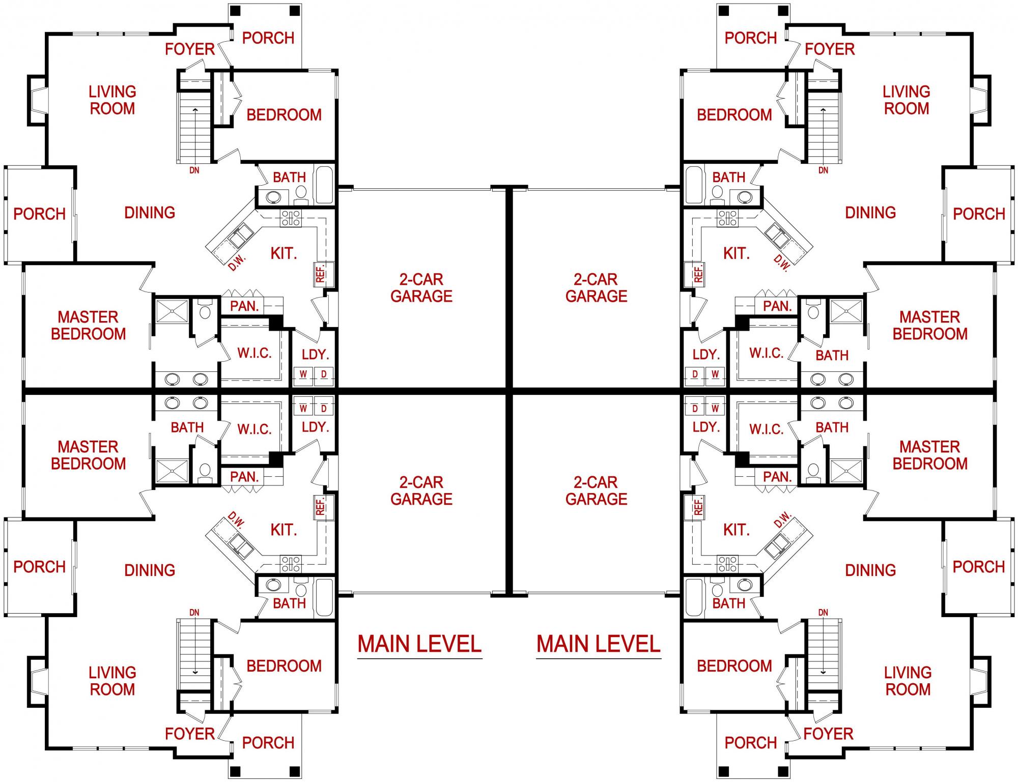 main level floor plan for the minor model from Lambie custom homes