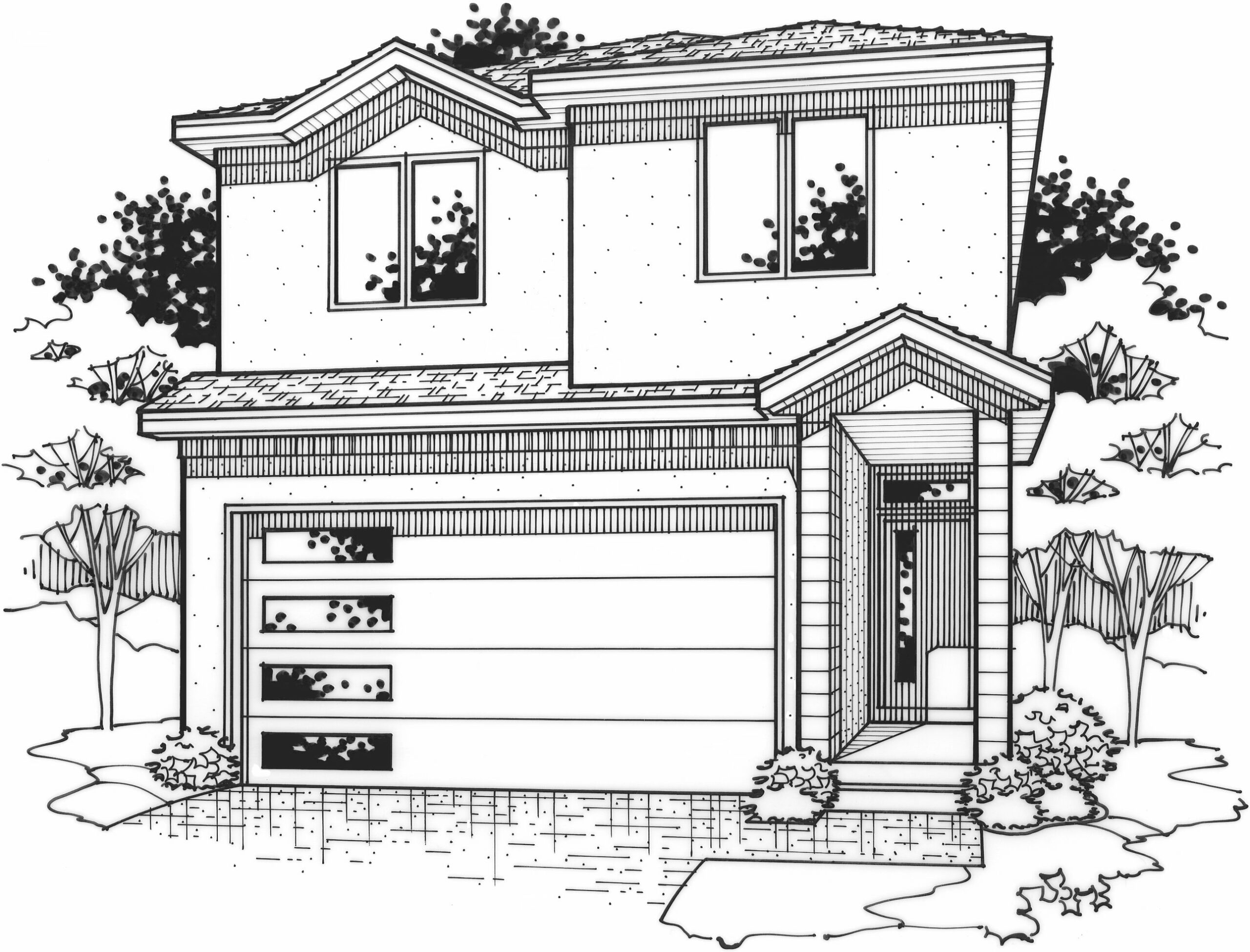 Front elevation of morgan model from lambie homes