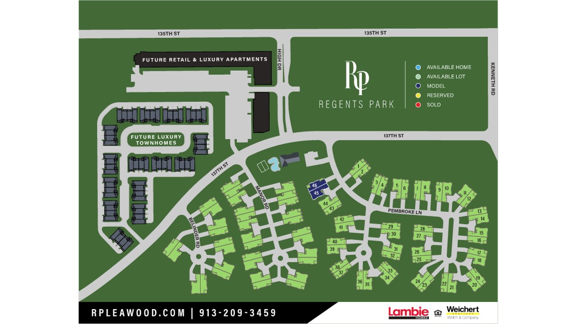 Regents Park Plat Map from lambie homes