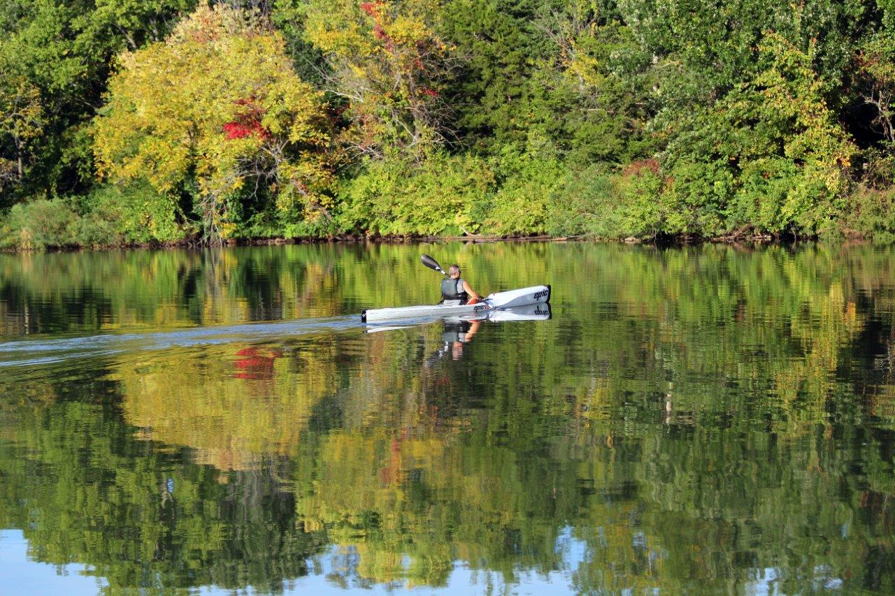 Person kayaking in the shawnee