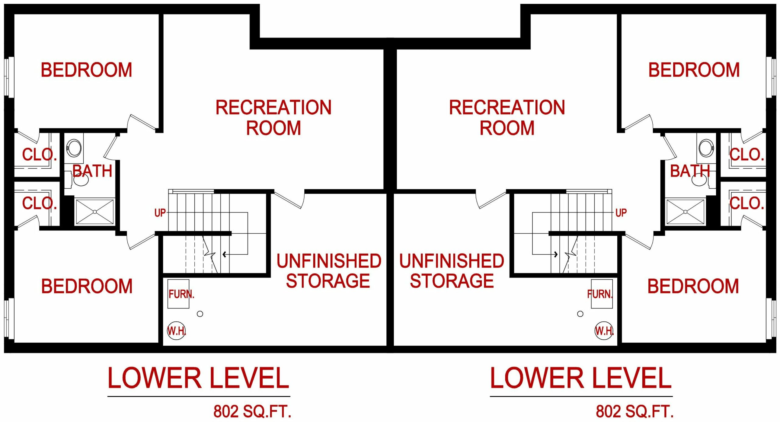 lower level floor plan for the newberry model from lambie homes