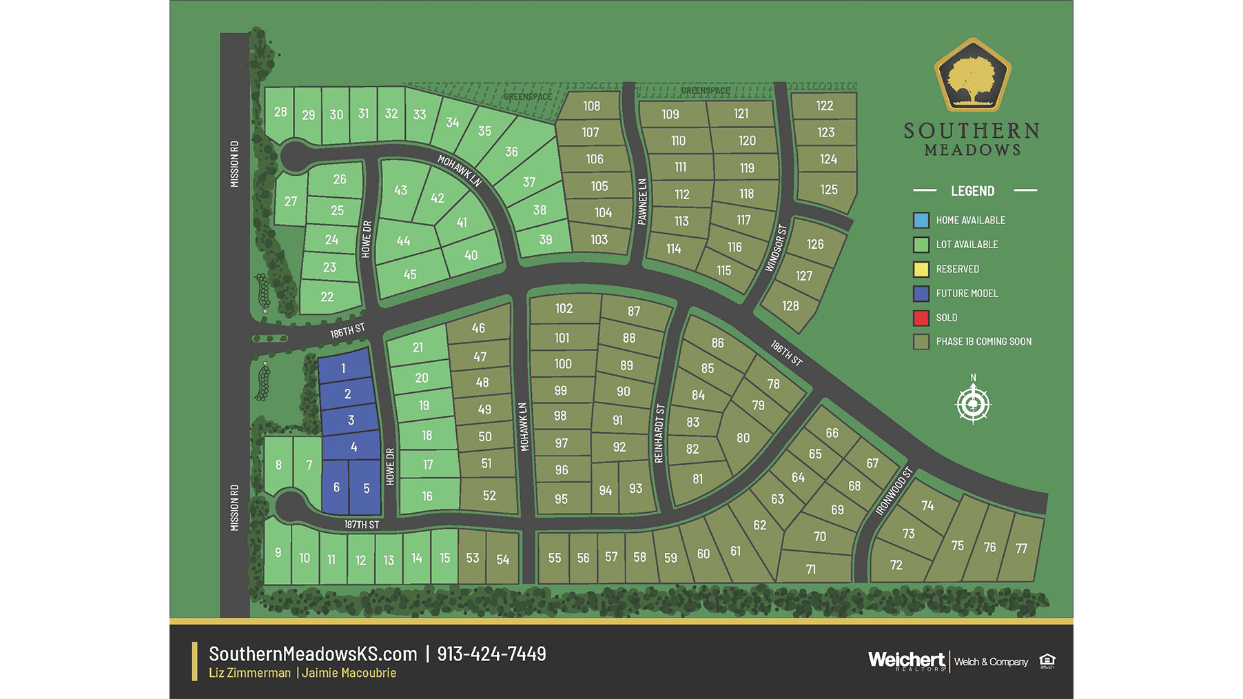 Southern meadows community plat map from lambie homes