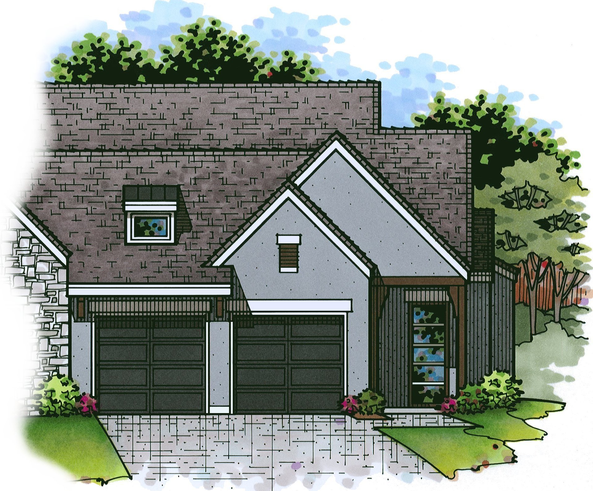 rendering of the belmont model from lambie homes