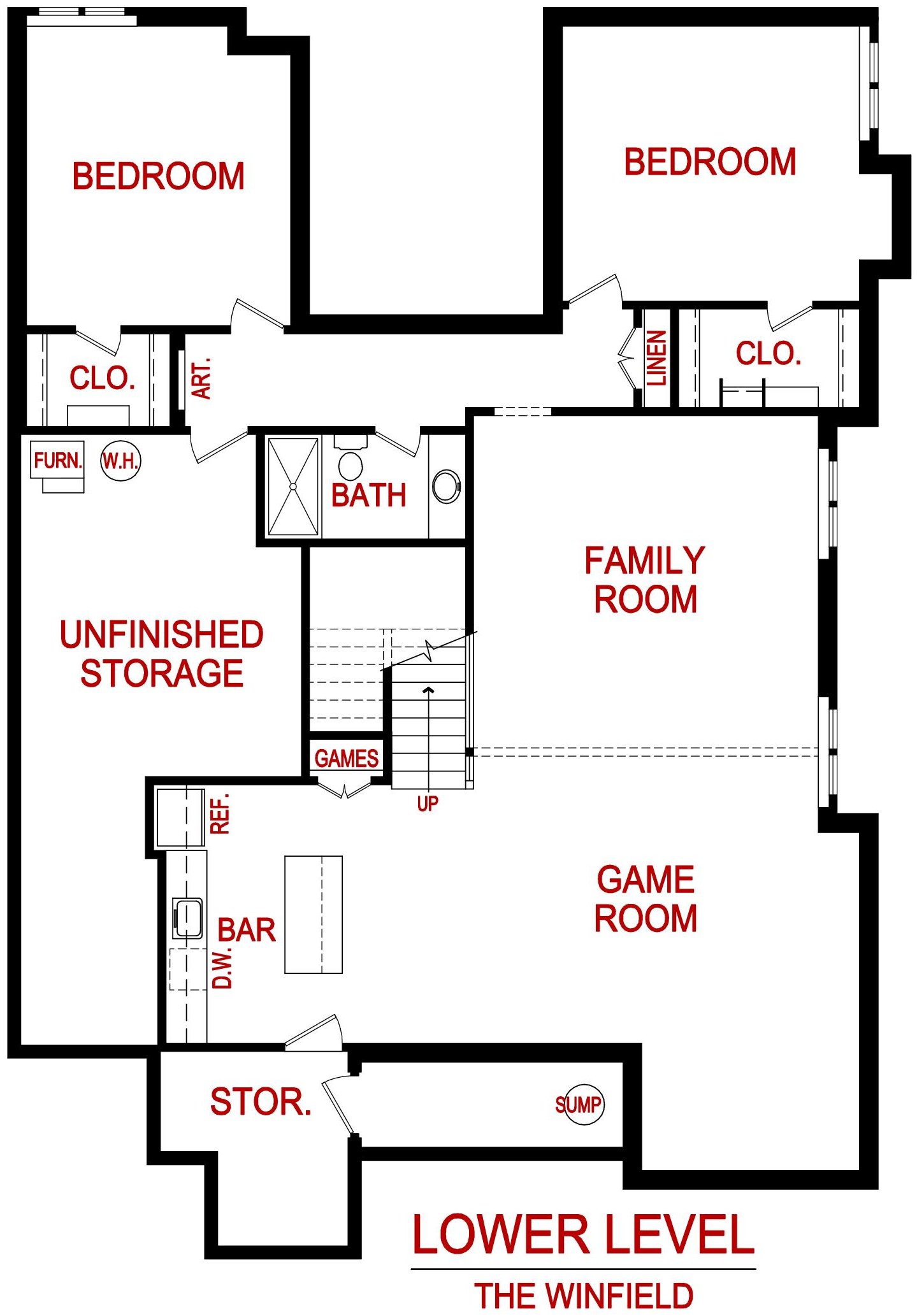 Winfield Lower Level Floor Plan