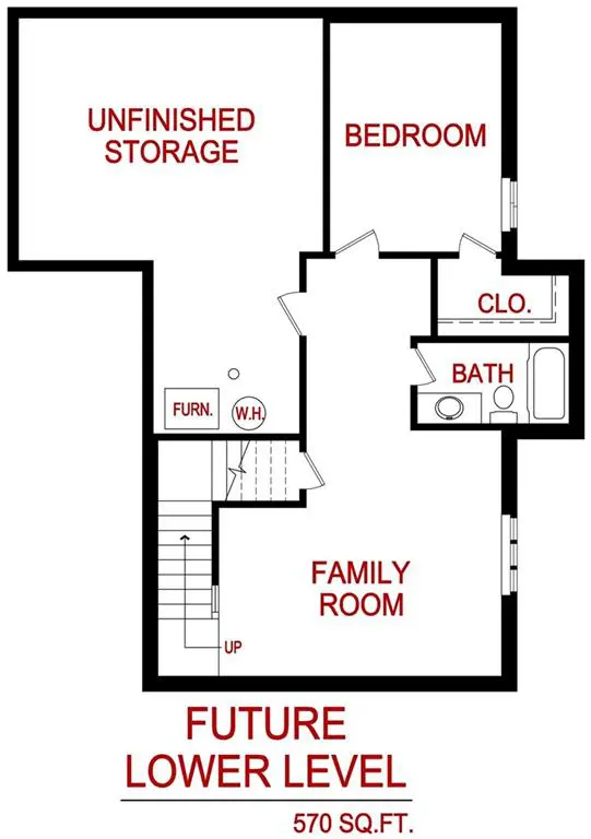 Lower level floor plan for 6819 W 162nd Ter, Overland Park, KS from Lambie Homes