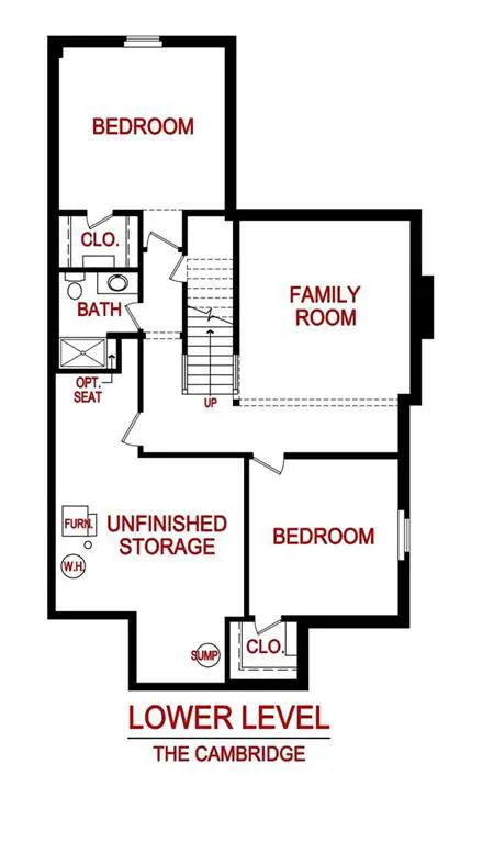 Lower level floor plan for 21911 W 82nd Ter from Lambie Homes