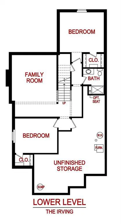 Lower level floor plan for 21922 W 82nd Ter, Lenexa, KS from Lambie Homes