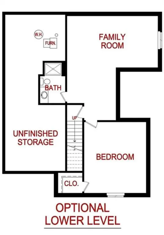 Lower level floor plan from lambie homes