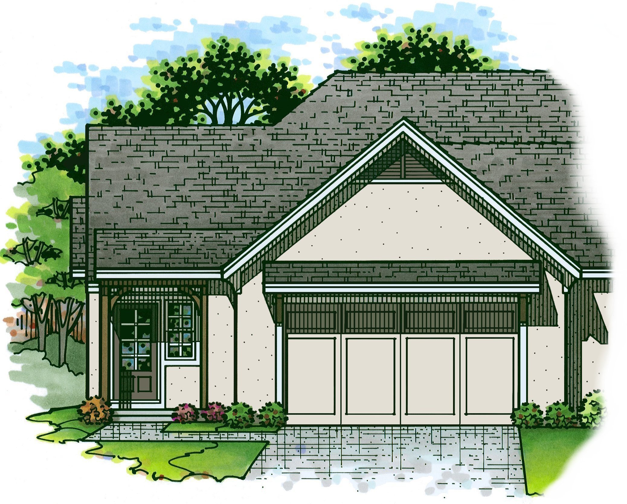 Rendering of the front elevation of 21917 W 82nd Ter from Lambie Homes