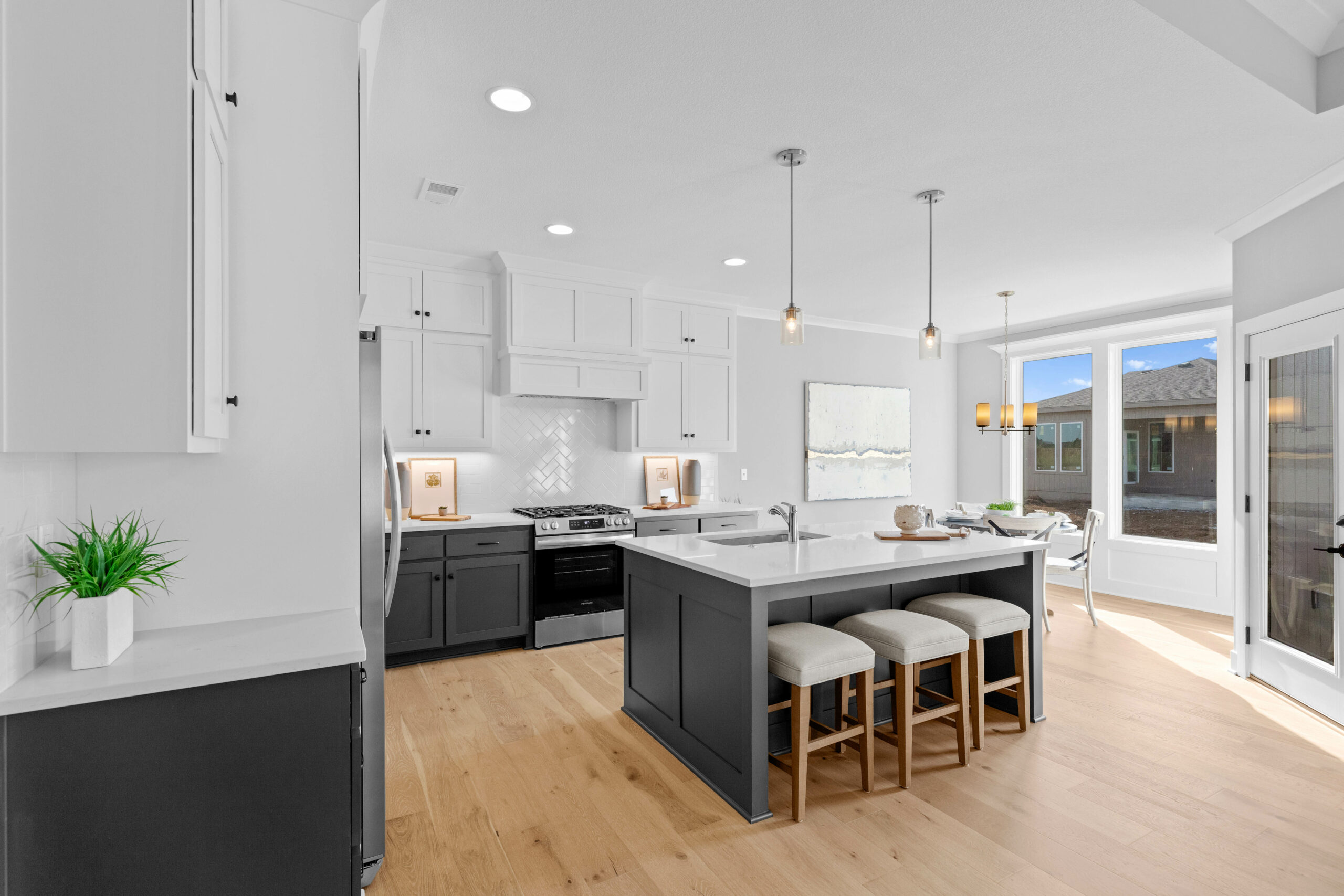 Kitchen with center island from lambie homes